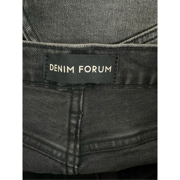 Denim Forum Black The‎ Romy Slim Mid Thigh Shorts Size 6/28 - Picture 6 of 9